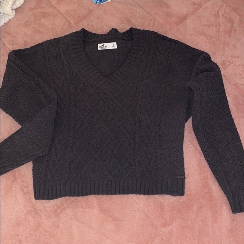 Charcoal / black Hollister cropped sweater